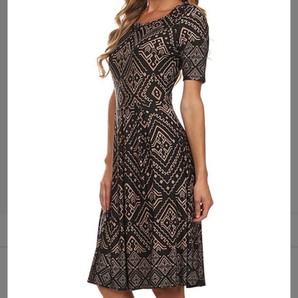 Tribal print midi dress